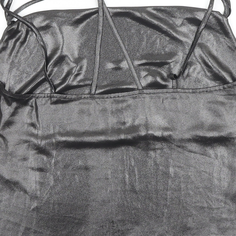 New Look Womens Grey Polyester Basic Tank Size 10 Cowl Neck