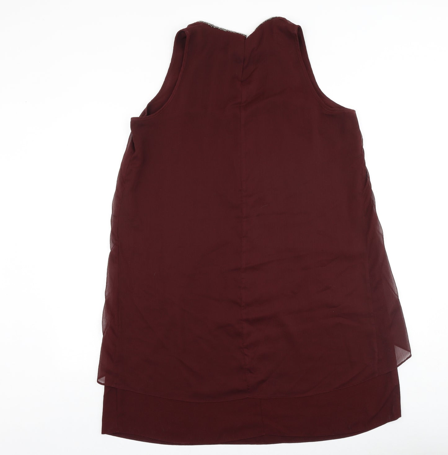 George Womens Purple Polyester A-Line Size 14 Round Neck Pullover