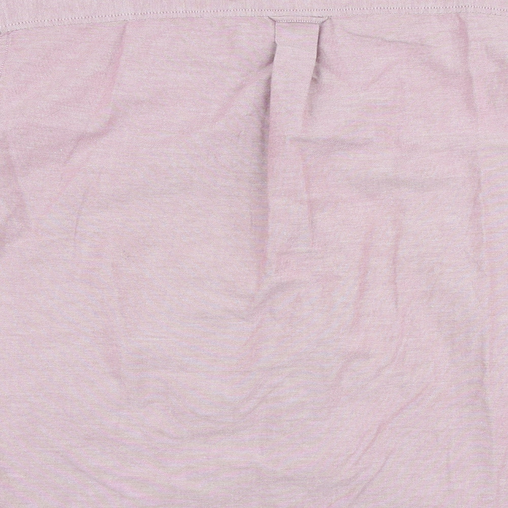 Burton Mens Pink Cotton Button-Up Size L Collared Button