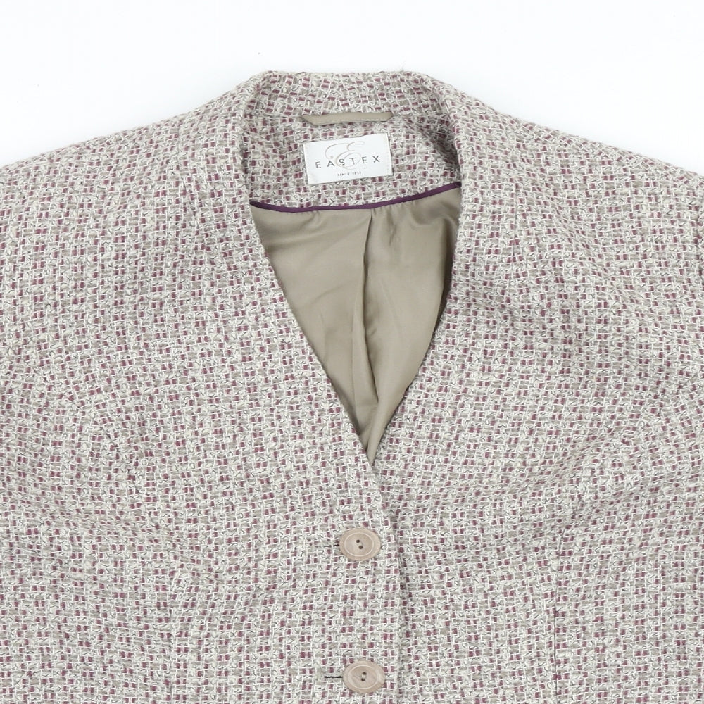 Eastex Womens Multicoloured Geometric Jacket Blazer Size 14 Button