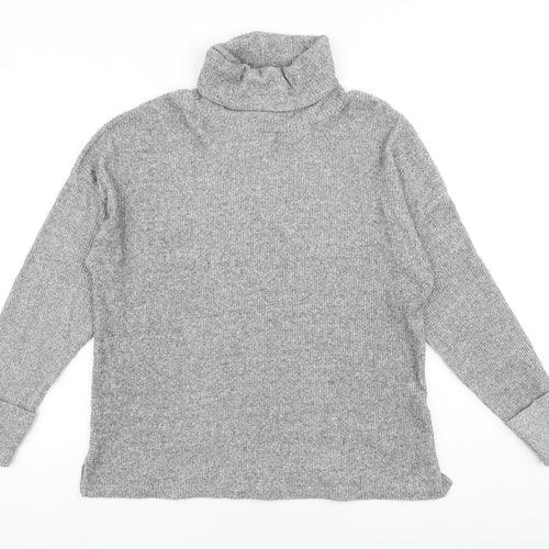 Papaya Womens Grey Roll Neck Polyester Pullover Jumper Size L