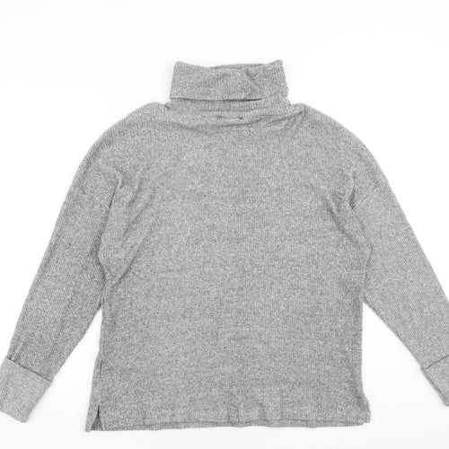 Papaya Womens Grey Roll Neck Polyester Pullover Jumper Size L