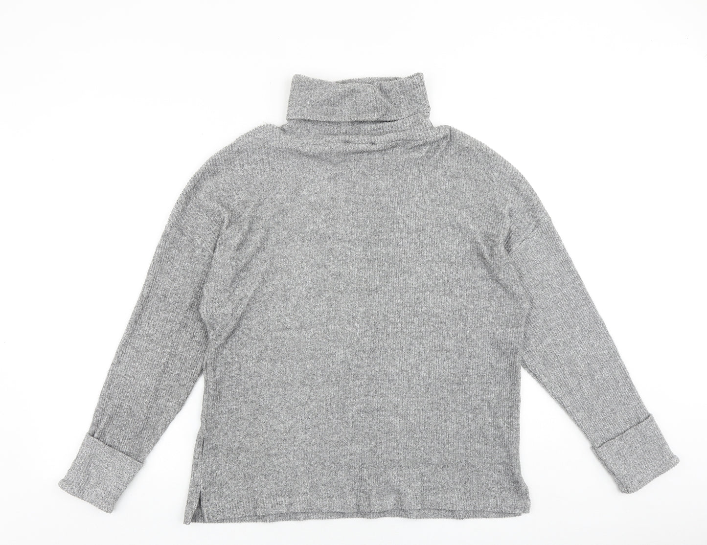 Papaya Womens Grey Roll Neck Polyester Pullover Jumper Size L