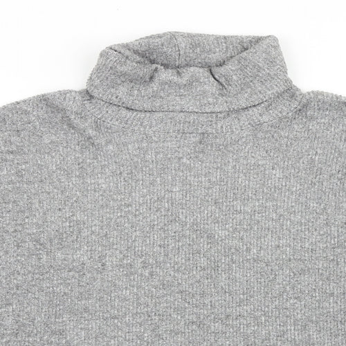 Papaya Womens Grey Roll Neck Polyester Pullover Jumper Size L