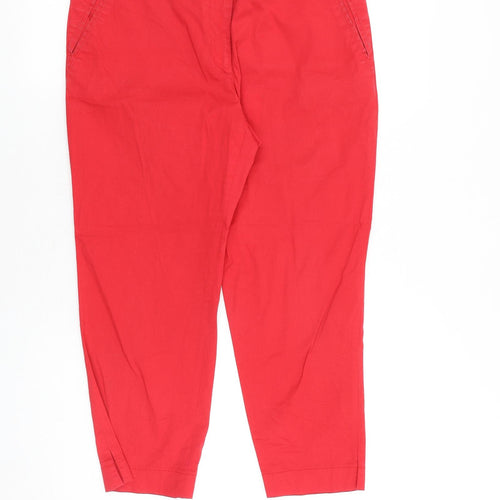 Paul & Shark Womens Red Polyester Trousers Size 32 in Regular Zip