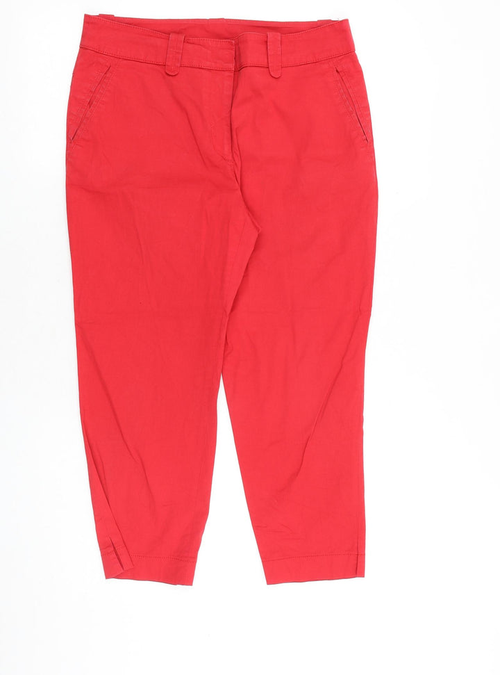 Paul & Shark Womens Red Polyester Trousers Size 32 in Regular Zip