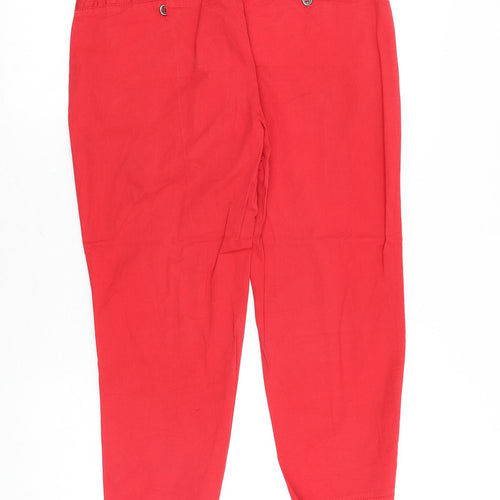 Paul & Shark Womens Red Polyester Trousers Size 32 in Regular Zip
