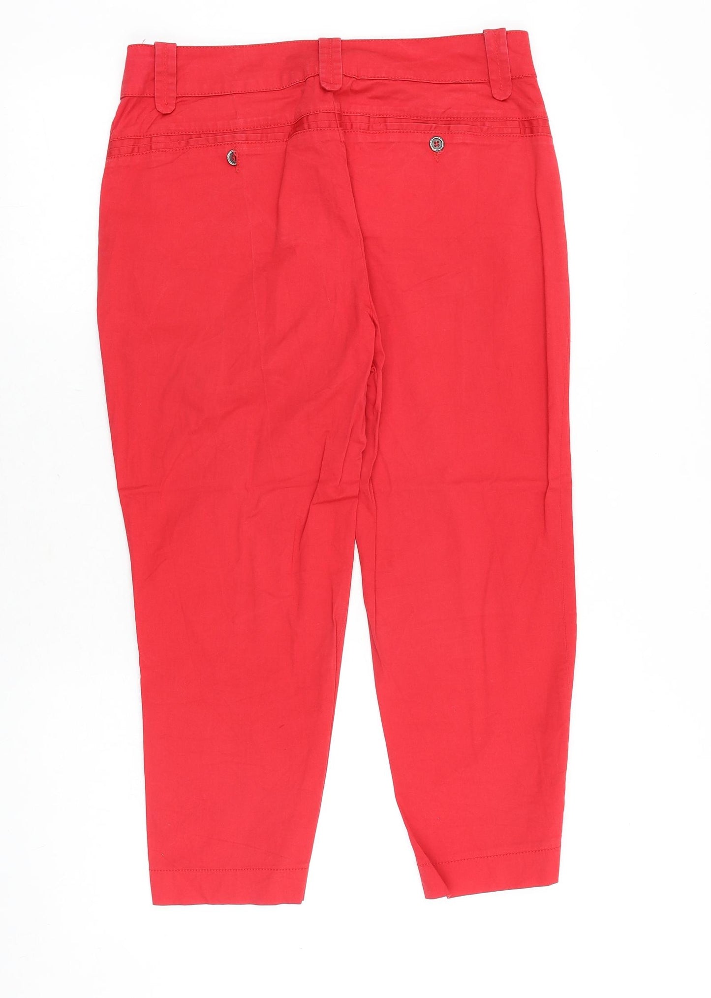 Paul & Shark Womens Red Polyester Trousers Size 32 in Regular Zip