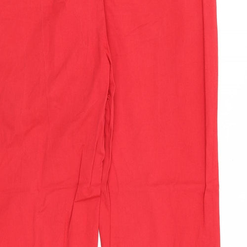 Paul & Shark Womens Red Polyester Trousers Size 32 in Regular Zip