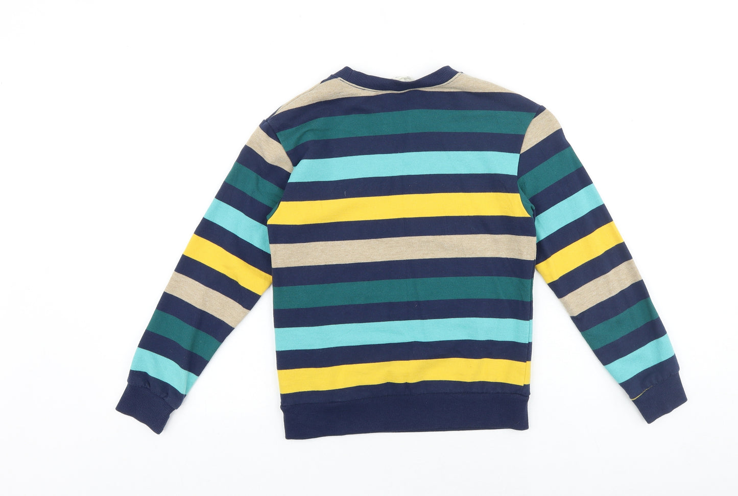 H&M Boys Multicoloured Striped Cotton Pullover Sweatshirt Size 7-8 Years Pullover