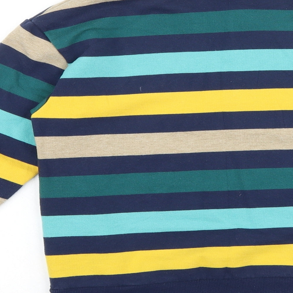 H&M Boys Multicoloured Striped Cotton Pullover Sweatshirt Size 7-8 Years Pullover