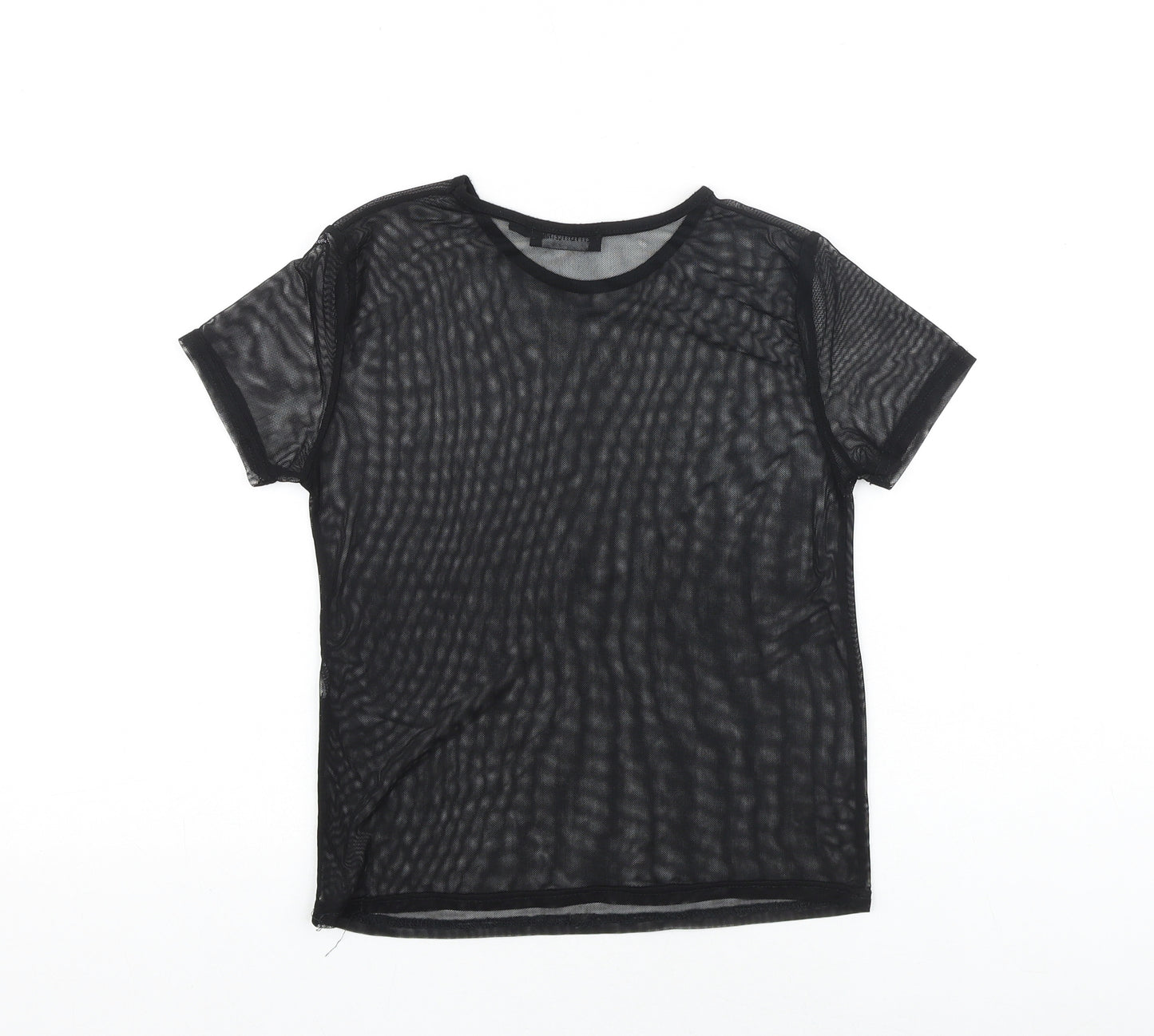 PRETTYLITTLETHING Womens Black Polyester Basic Tank Size 6 Round Neck