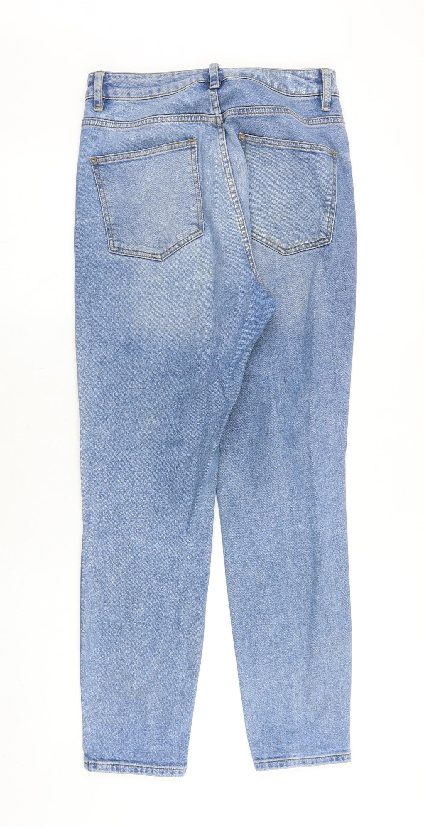 ASOS Womens Blue Cotton Straight Jeans Size 30 in Regular Zip