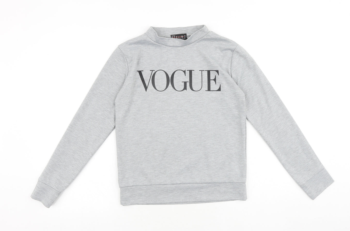 Great Feeling Womens Grey Polyester Pullover Sweatshirt Size S Pullover - Vogue