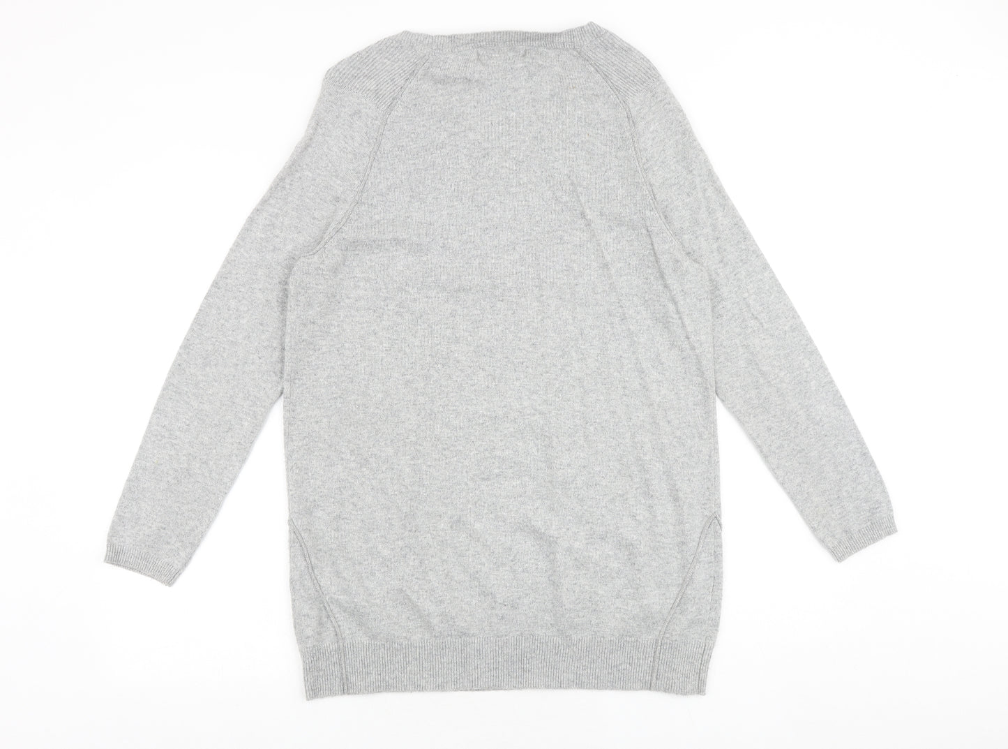 Marks and Spencer Womens Grey Round Neck Acrylic Pullover Jumper Size 14