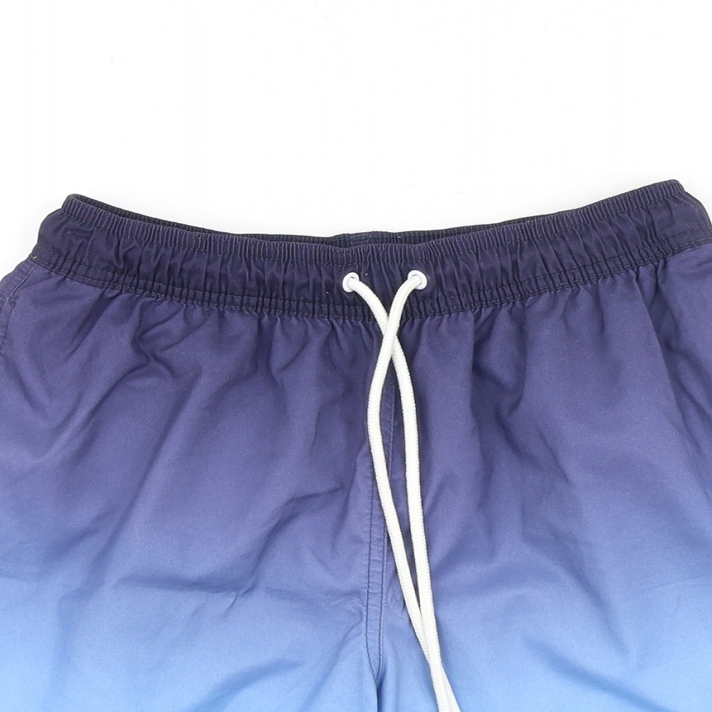 Marks and Spencer Mens Blue Polyester Sweat Shorts Size S Regular Drawstring - Swim Shorts