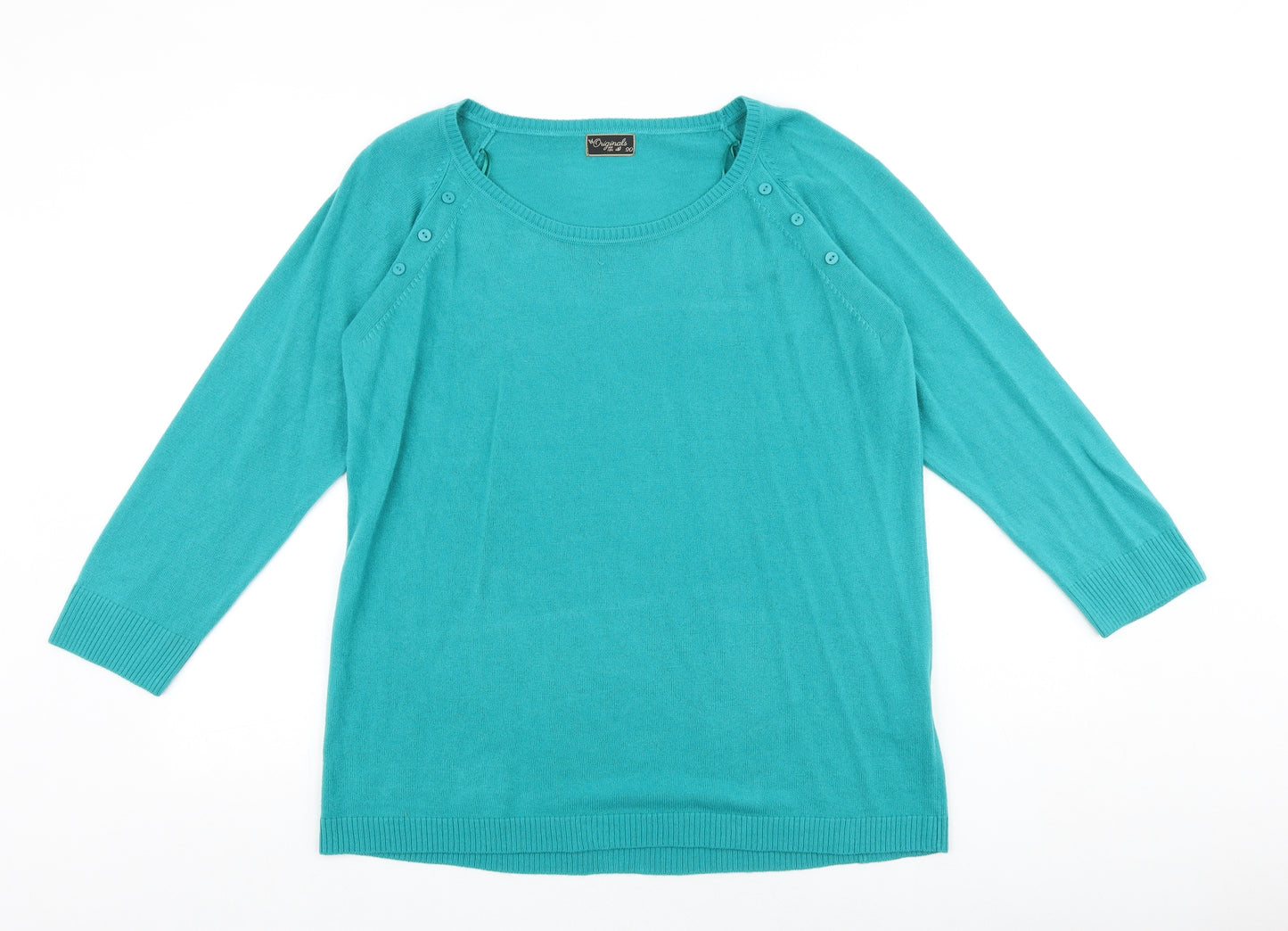 Originals Womens Green Round Neck Acrylic Pullover Jumper Size 20