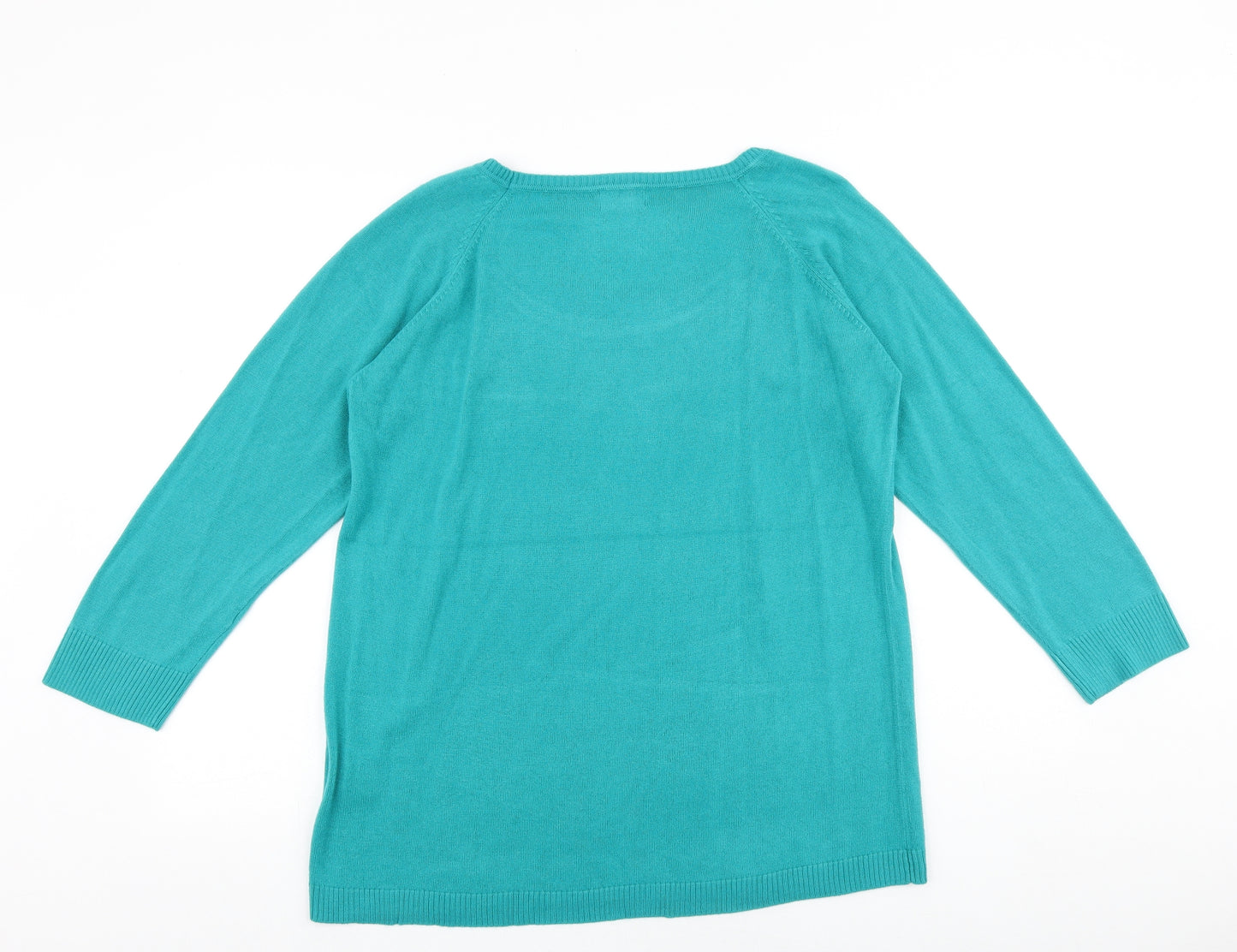 Originals Womens Green Round Neck Acrylic Pullover Jumper Size 20