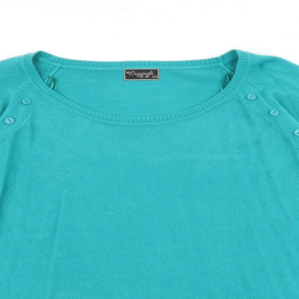 Originals Womens Green Round Neck Acrylic Pullover Jumper Size 20