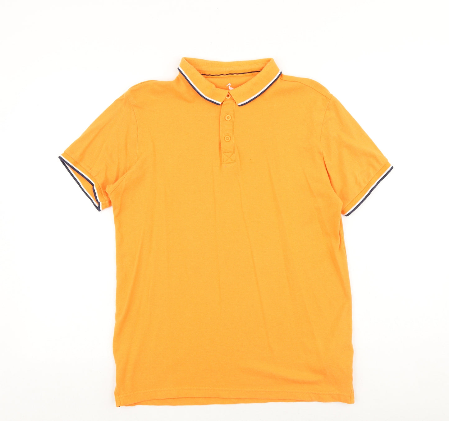 Sth Shore Mens Orange Polyester Polo Size S Collared Button