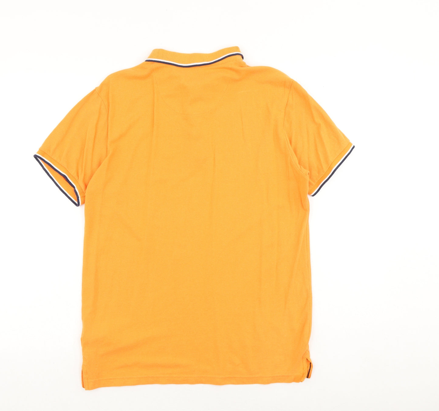 Sth Shore Mens Orange Polyester Polo Size S Collared Button