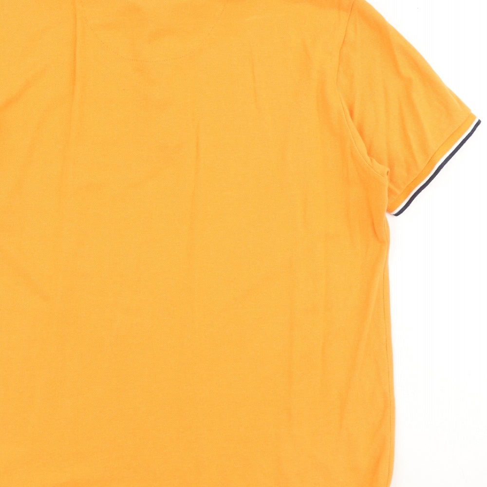 Sth Shore Mens Orange Polyester Polo Size S Collared Button