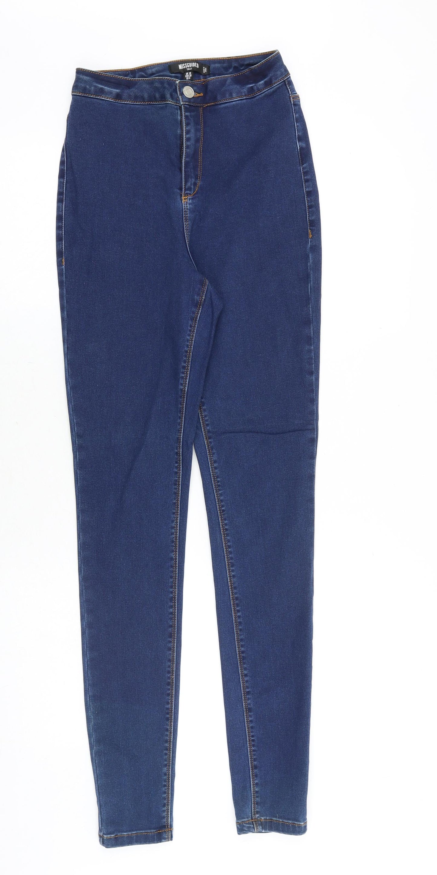 Missguided Womens Blue Cotton Jegging Jeans Size 10 Slim Zip