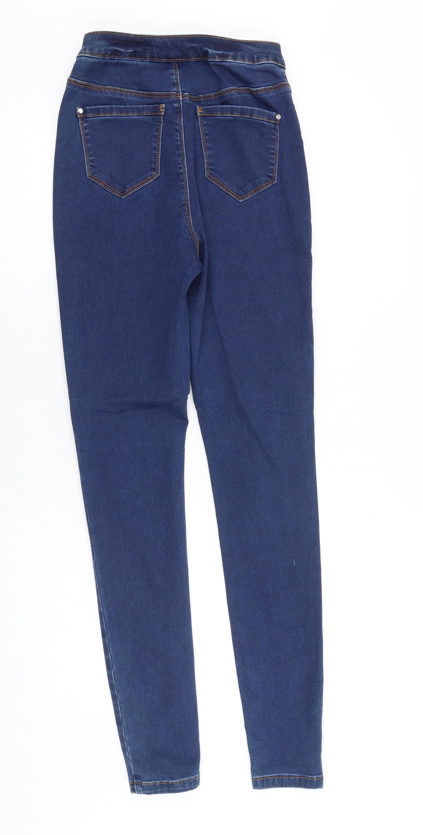 Missguided Womens Blue Cotton Jegging Jeans Size 10 Slim Zip