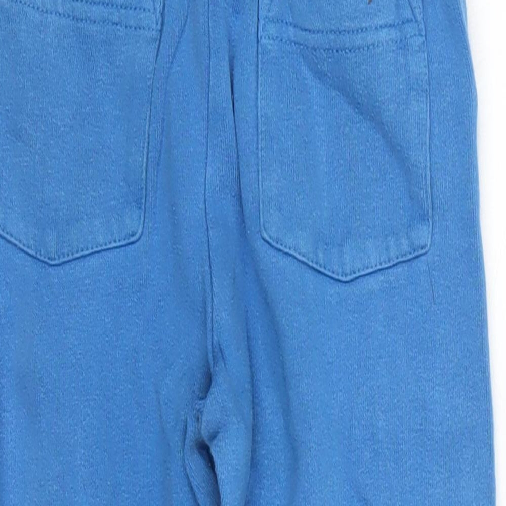 F&F Boys Blue 100% Cotton Jogger Trousers Size 18-24 Months Drawstring
