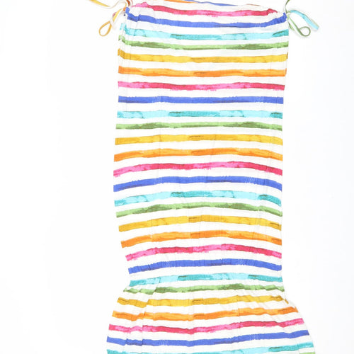 Pepe Jeans London Womens Multicoloured Striped Viscose Tank Dress Size XS V-Neck Pullover