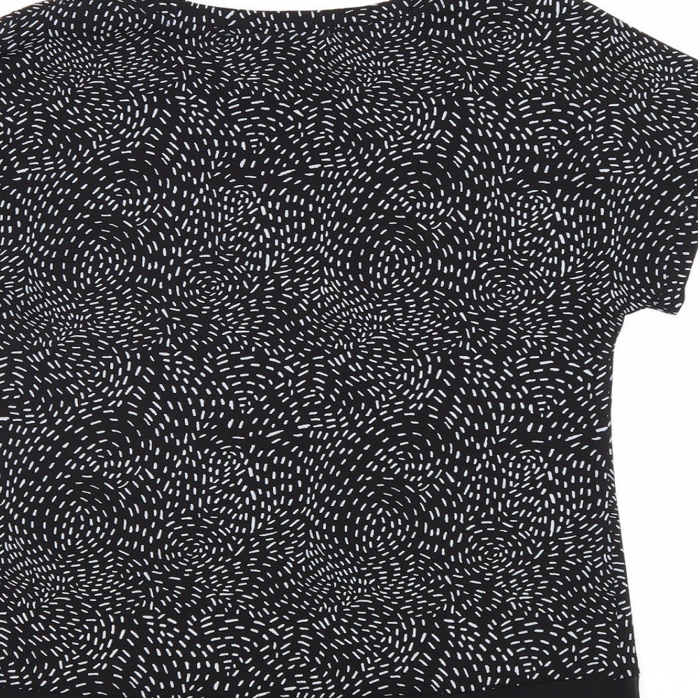 Papaya Womens Beige Geometric Polyester Basic Blouse Size 8 Round Neck