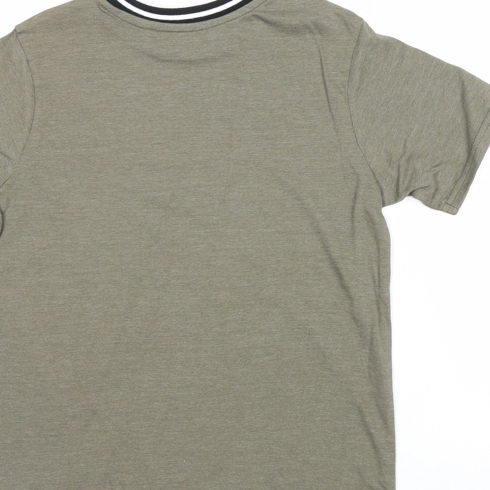 George Boys Green Cotton Pullover T-Shirt Size 9-10 Years Round Neck Pullover