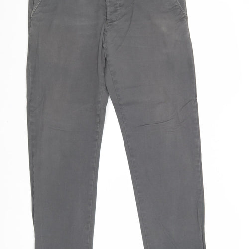 Denim & Co. Mens Grey Cotton Straight Jeans Size 32 in Slim Buckle