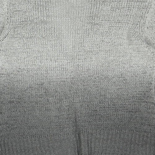 BHS Womens Grey Collared Acrylic Cardigan Jumper Size 8 - Ombré