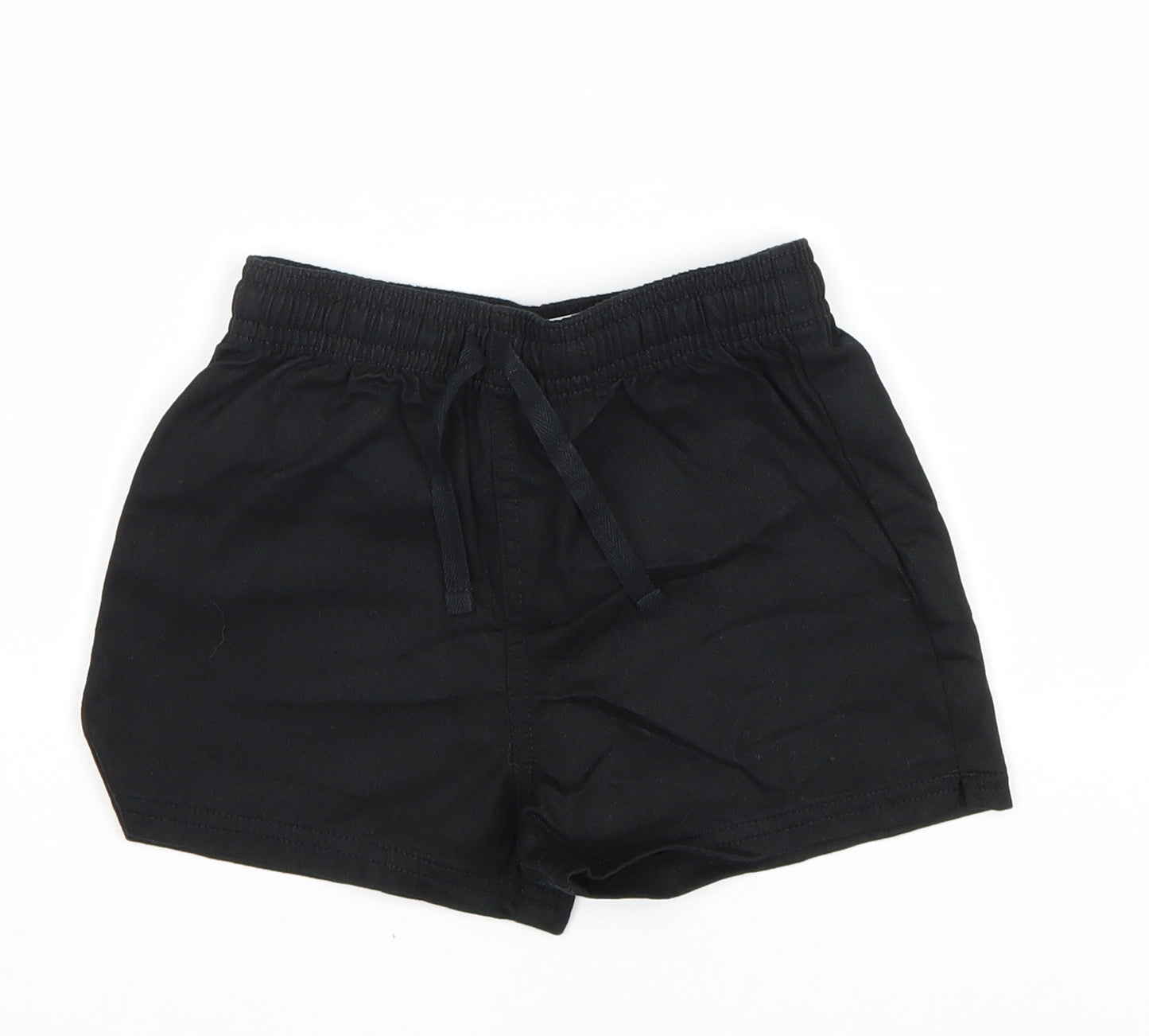 John Lewis Boys Black 100% Cotton Sweat Shorts Size 4-5 Years Regular Drawstring