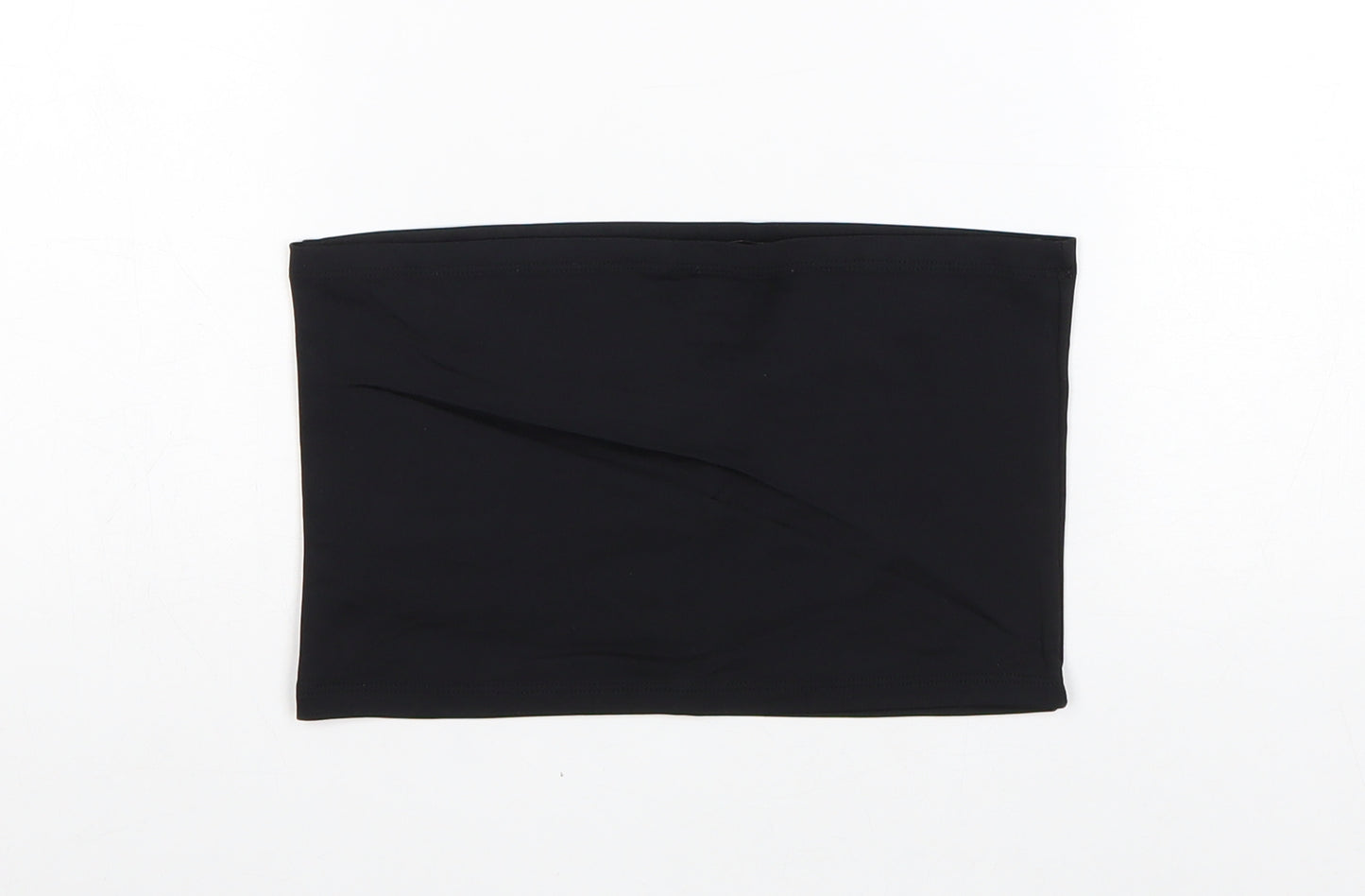 Mango Womens Black Polyamide Cropped Tank Size L Off the Shoulder