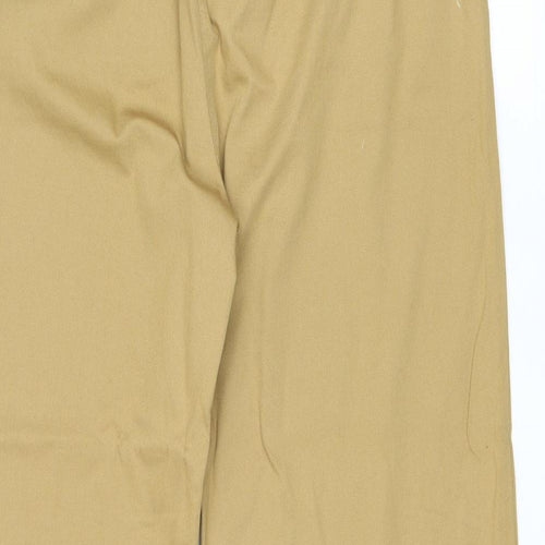 Marks and Spencer Womens Brown Cotton Trousers Size 16 Regular Zip