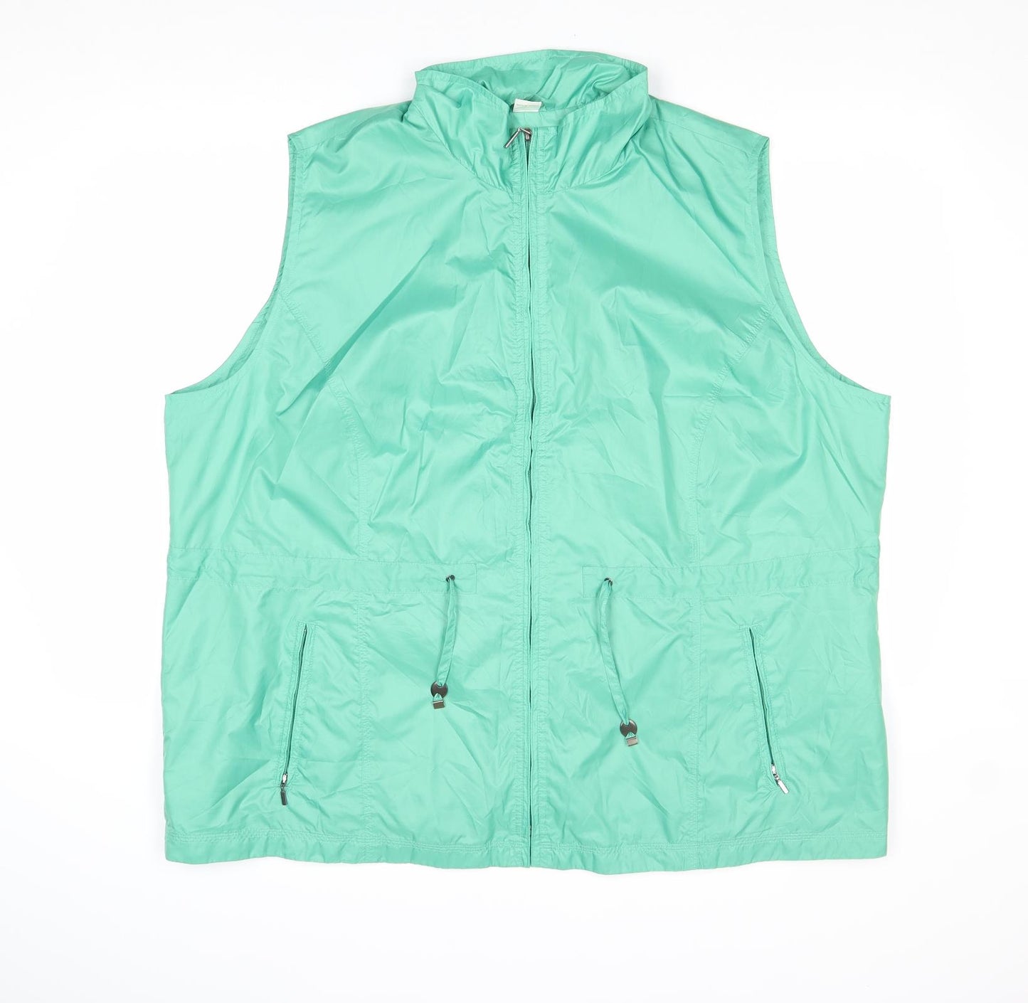 Preworn Womens Green Gilet Jacket Size 28 Snap