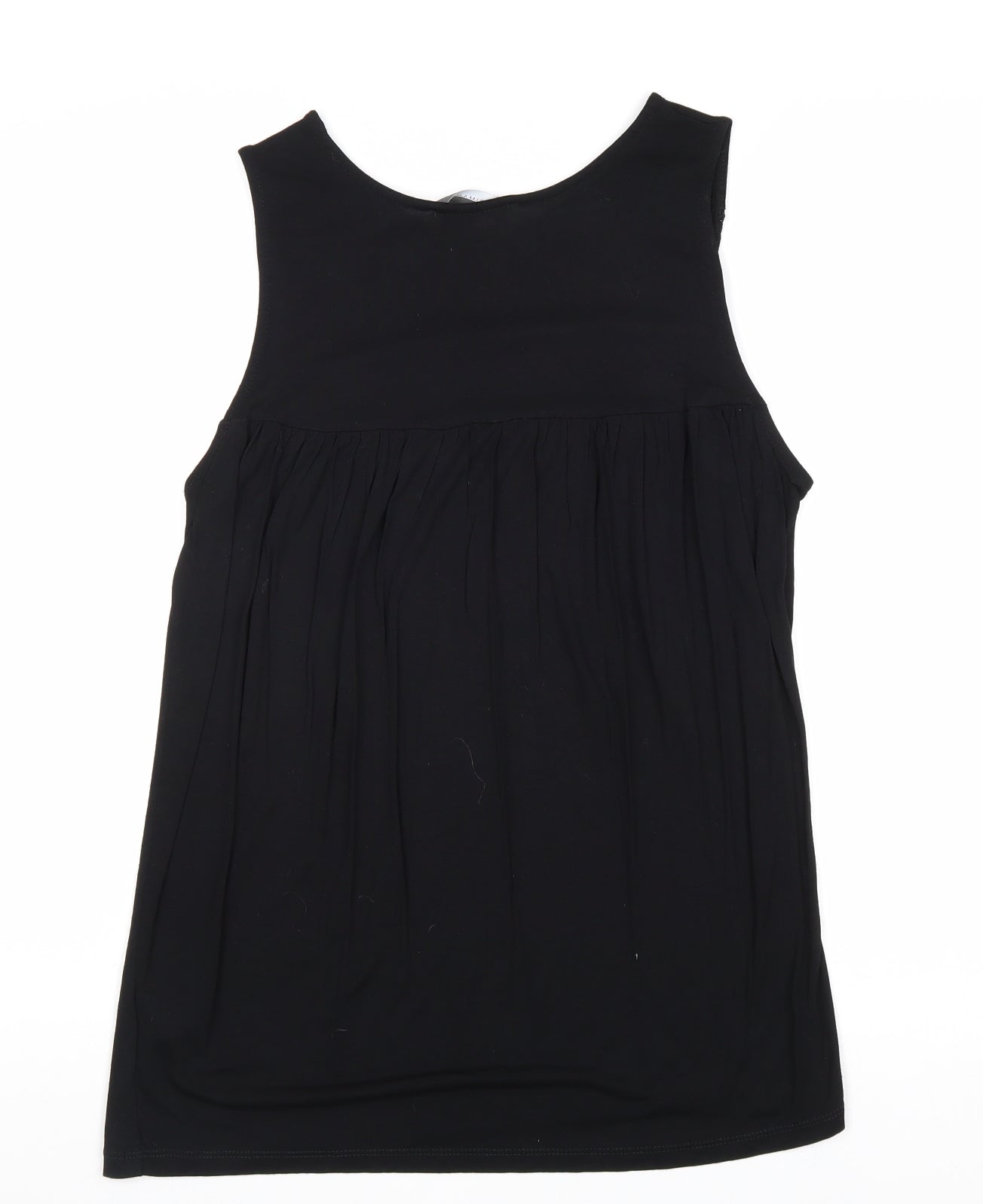 Atmosphere Womens Black Viscose Basic Tank Size 10 Round Neck - Lace Neckline