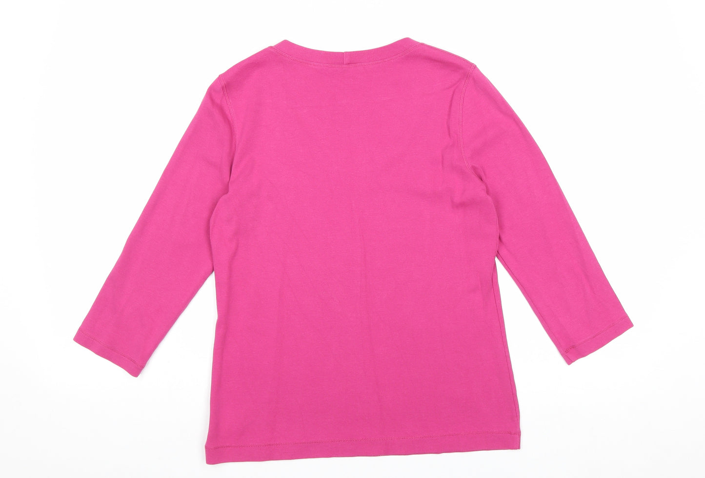 Preswick & Moore Womens Pink Cotton Basic T-Shirt Size M Scoop Neck