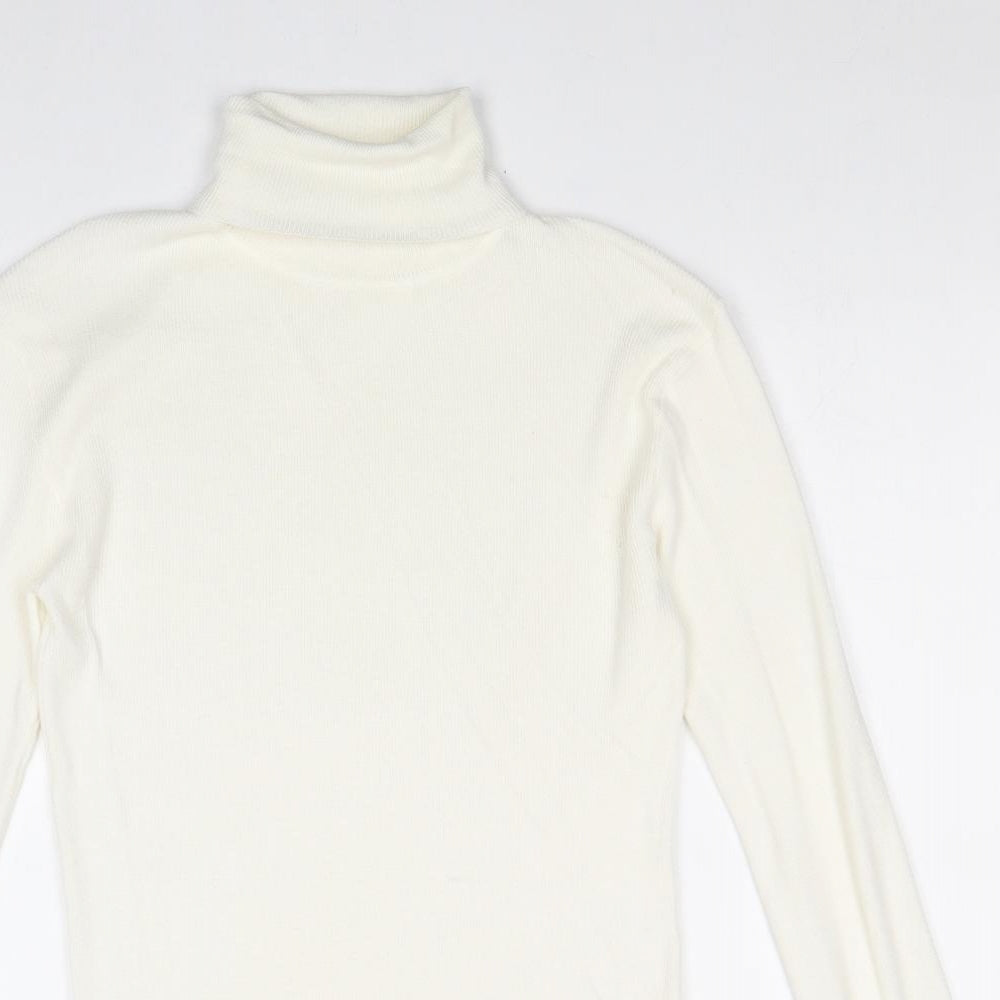 Primark Womens Ivory Roll Neck Viscose Pullover Jumper Size 10
