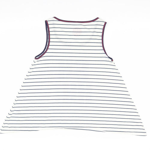 Debenhams Womens Ivory Striped Polyester Basic Tank Size 14 Round Neck - SHHH!