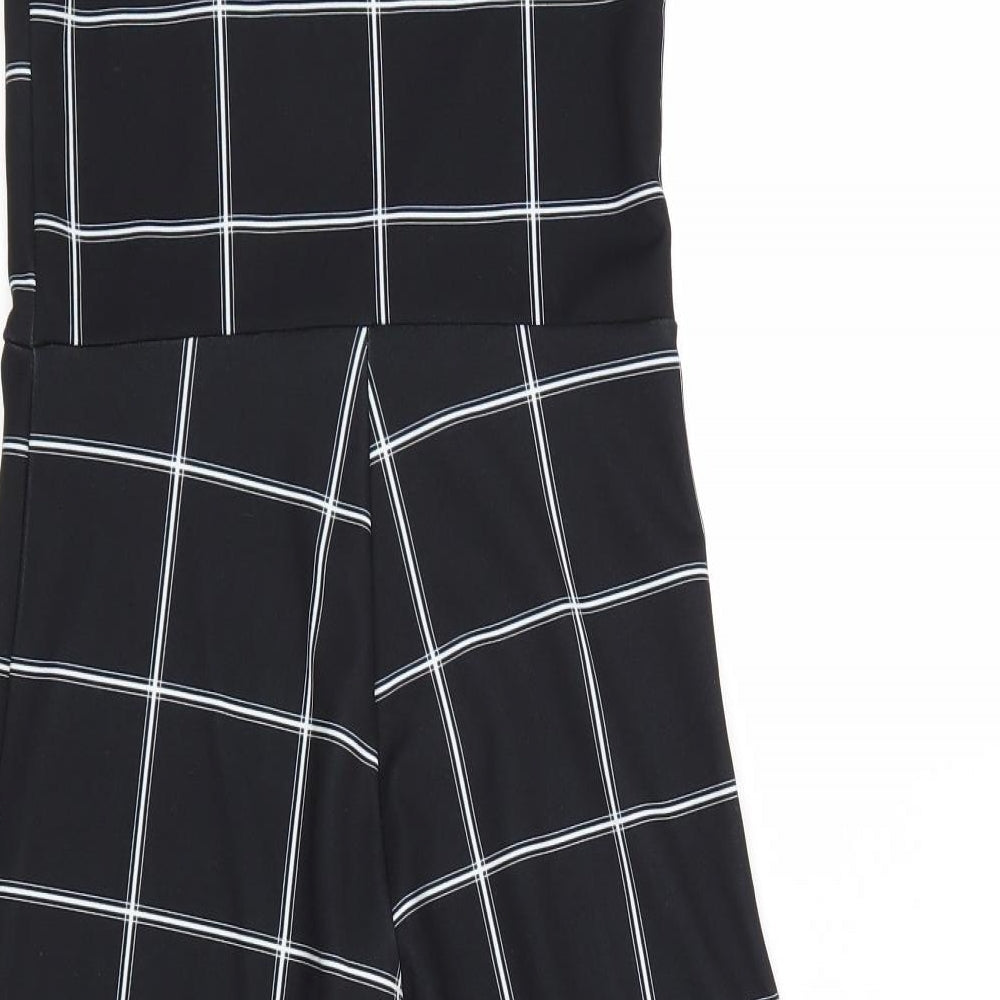 New Look Girls Black Check Polyester Jumpsuit One-Piece Size 11 Years Pullover