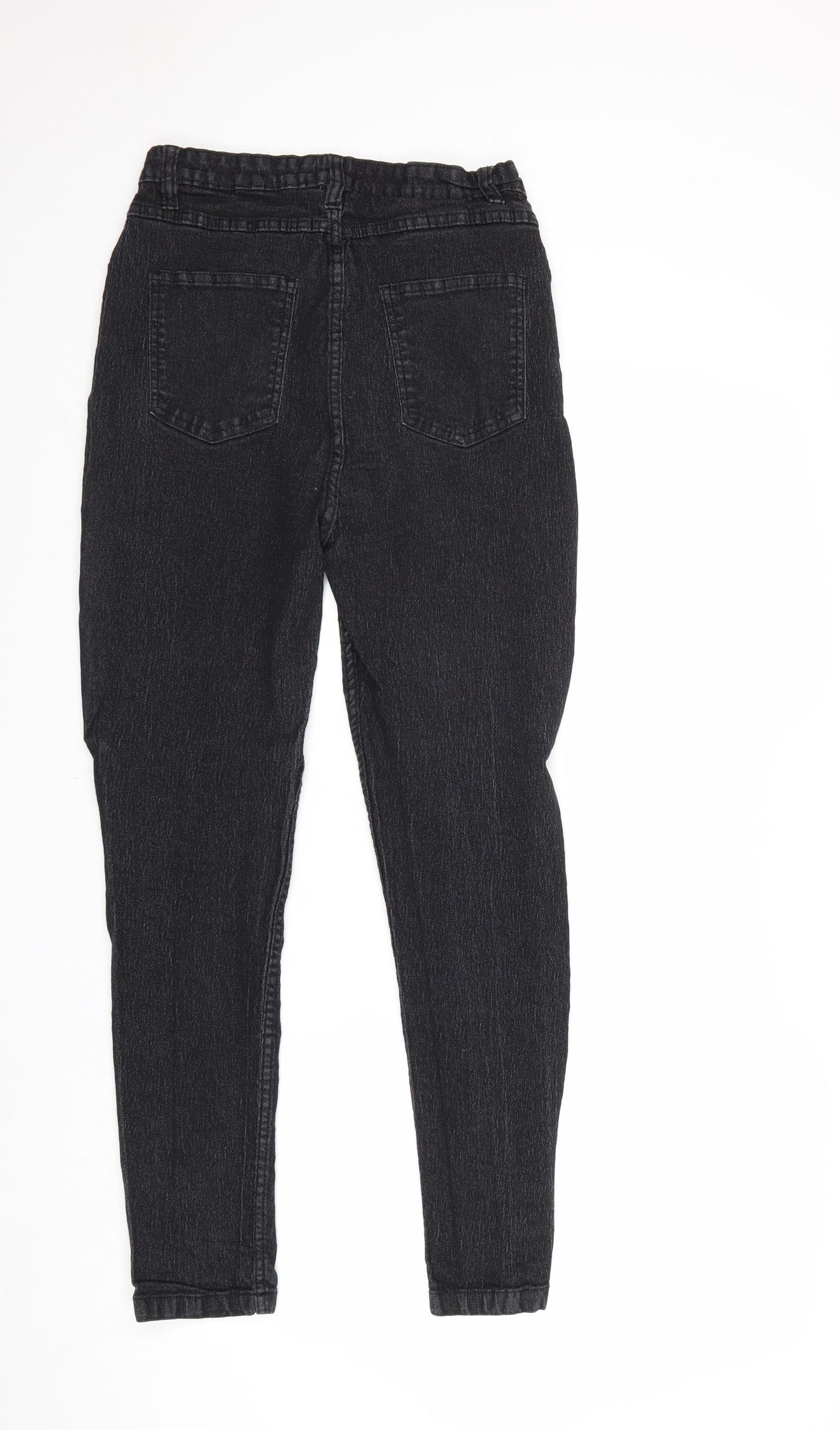 PRETTYLITTLETHING Womens Black Cotton Skinny Jeans Size 14 Regular Zip