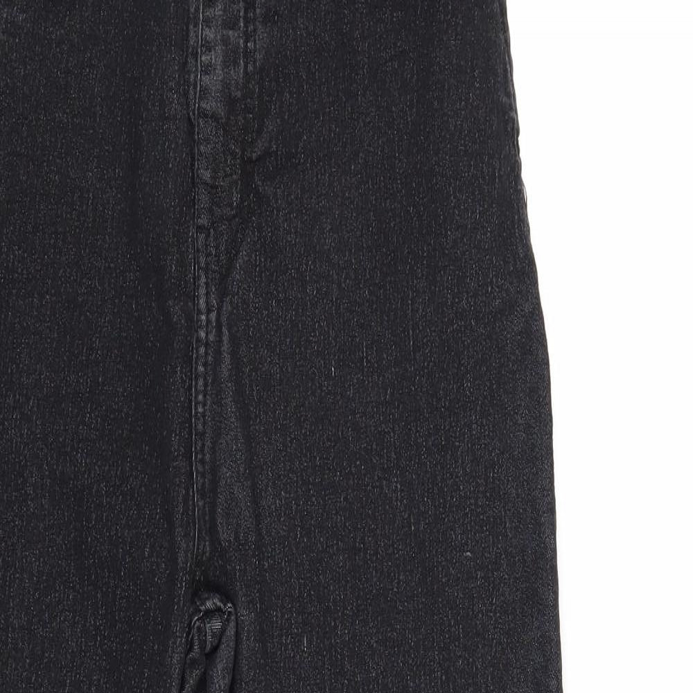 PRETTYLITTLETHING Womens Black Cotton Skinny Jeans Size 14 Regular Zip