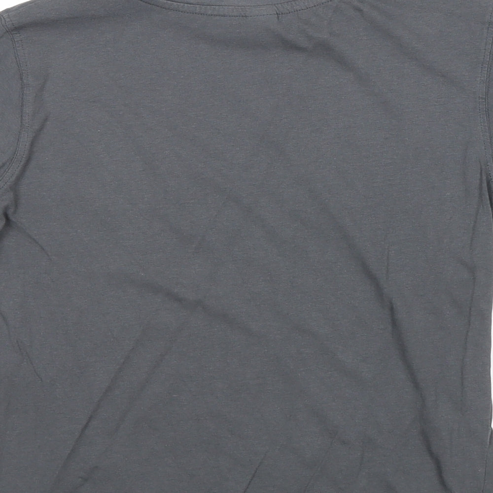 TU Boys Grey Cotton Pullover T-Shirt Size 9 Years Crew Neck Pullover - Rock Band