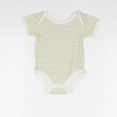 Earlydays Baby Yellow Striped 100% Cotton Babygrow One-Piece Size 3-6 Months Snap