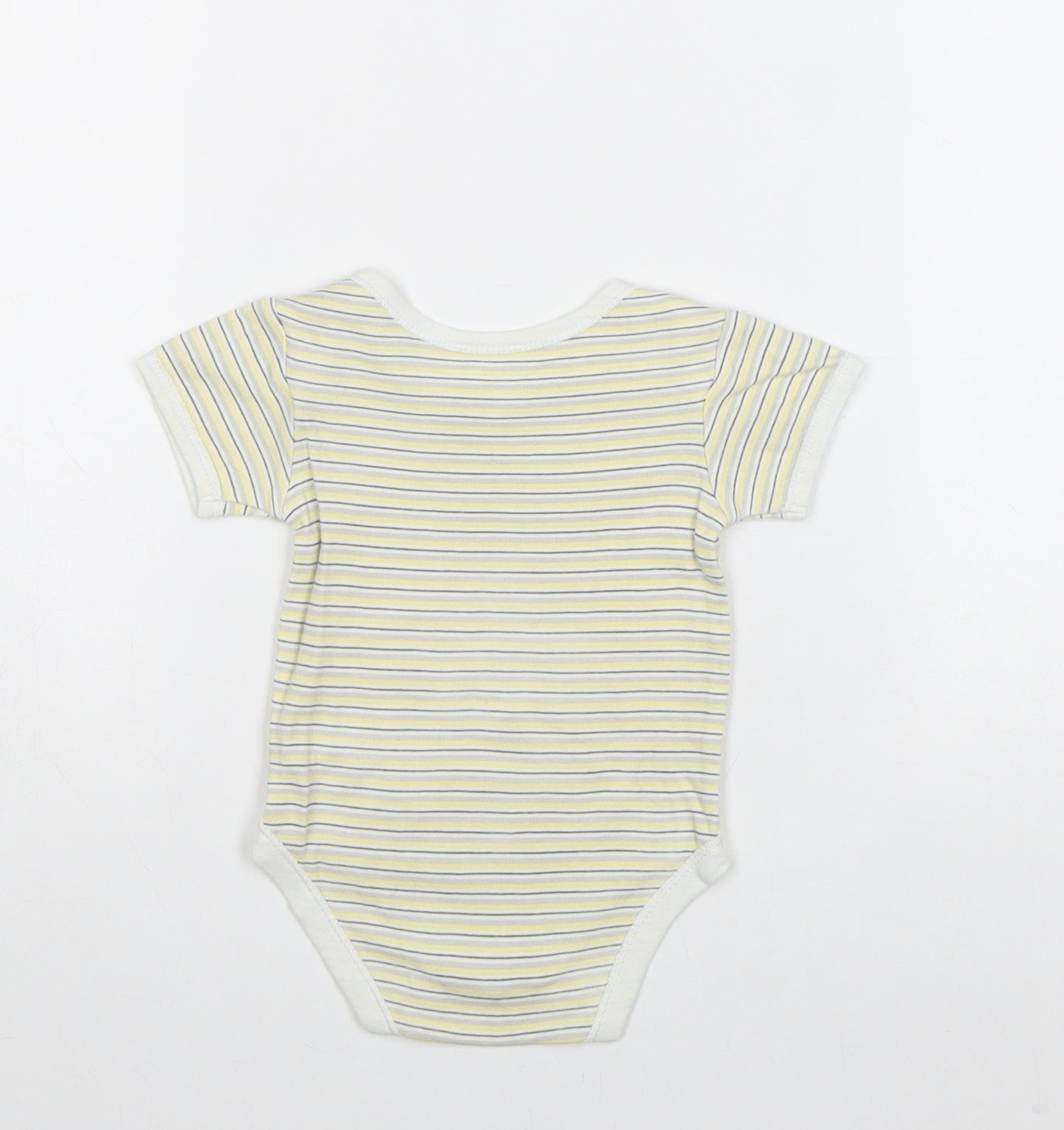 Earlydays Baby Yellow Striped 100% Cotton Babygrow One-Piece Size 3-6 Months Snap