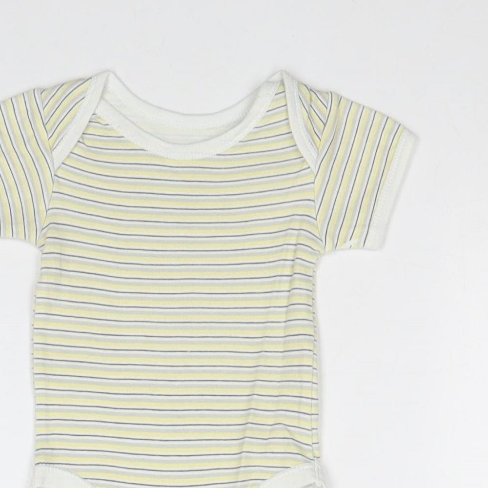 Earlydays Baby Yellow Striped 100% Cotton Babygrow One-Piece Size 3-6 Months Snap