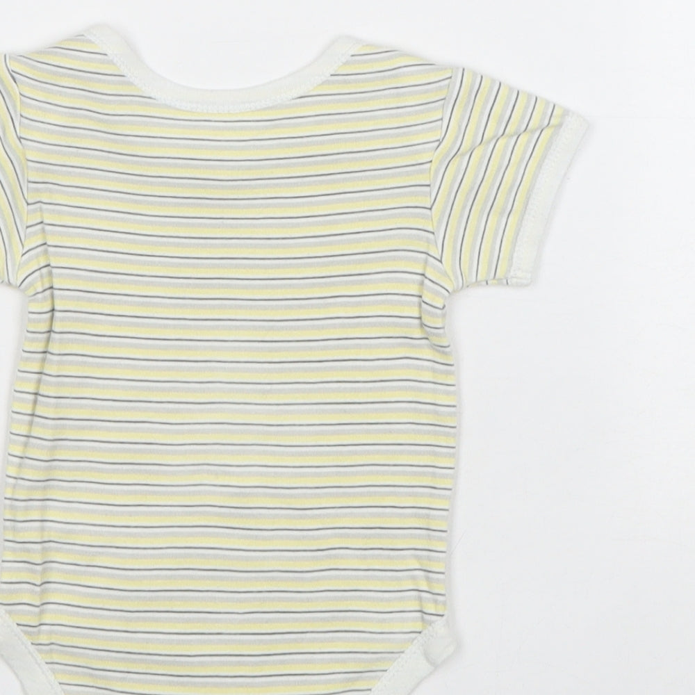 Earlydays Baby Yellow Striped 100% Cotton Babygrow One-Piece Size 3-6 Months Snap